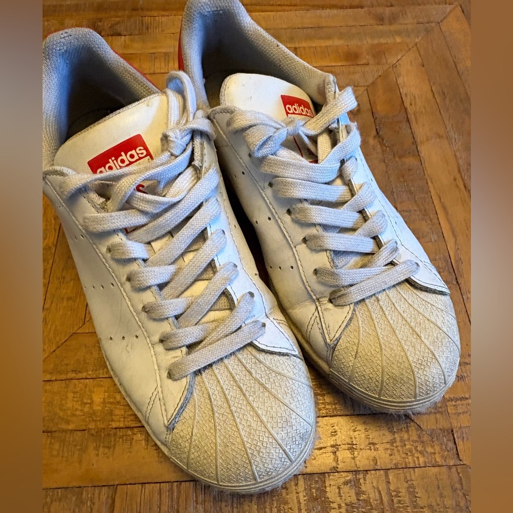 Adidas Unisex Stan Smith White and Red Sneakers